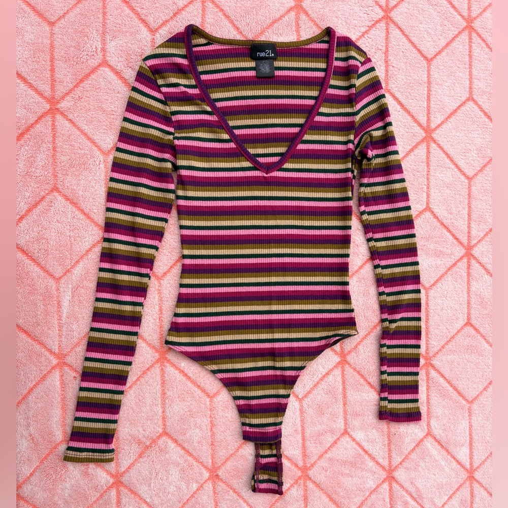 Rue21 Multicolor Striped Bodysuit